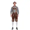 Nueva Ropa Tradicional Alemana Oktoberfest Camisa a Cuadros Overol de Cerveza para Hombre Traje Disfraz de Cerveza para Halloween