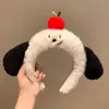 Faixa de cabeça fofa com orelhas de panda para lavar o rosto, faixa de cabeça de pelúcia de desenho animado com coroa alta para mulheres, faixa para maquiagem e lavar o cabelo, acessório de cabelo