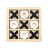 Tablero de Madera Xo Tres en Raya Entrenamiento de Pensamiento Lógico para Niños Tablero de Nueve Cuadrículas Juego de Mesa Juguete Educativo Juego Interactivo Padres e Hijos
