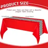 Amazon transfronterizo mantel de PE a cuadros rojo negro y blanco decoración de fiesta de cumpleaños de coche fiesta de carreras mantel desechable