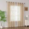 Tela de Pantalla de Ventana Doris Hilo de Oro Pluma Dorada con Estampado Dorado, Cortina Transfronteriza para Sala de Estar Balcón