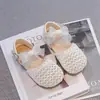 Zapatos de Princesa para Niña, Modelo Nuevo, Sandalias de Punta Cerrada, Malla Tejida de Gasa de Hada, Lazo de Encaje Verano 2026