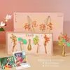 Set de Adornos de Marcadores Creativos de Girasol Caja de Regalo, Exquisito Regalo Pequeño Souvenir Estilo Chino para el Día del Maestro