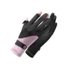 Guantes de Protección Solar y UV de Verano para Mujer, Delgados de Seda de Hielo Sin Dedos para Pantalla Táctil, Conducción y Ciclismo, Antideslizantes, de Longitud Media, Transpirables