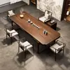 Mesa de centro de madera de nogal y mesa integrada para estación de té, tablero grande de madera maciza, estilo chino nuevo, adecuada para sala de estar, hogar, oficina, mesa y sillas modernas de lujo ligero