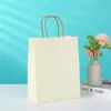 Bolsa de Mano de Papel Kraft Colorida de Mancha Bolsa de Regalo de Color Puro Bolsa de Compras para Ropa Bolsa de Papel para Empaque de Horneado con Logo Impreso