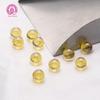 Contas Redondas de Zircônia Dourada, Contas Redondas Lisas Esféricas, Pedras Preciosas Sintéticas de Zircônia, Disponíveis nos Tamanhos 3-12mm, Não Porosas