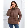 Ropa de Algodón para Mujer de Exportación Transfronteriza Invierno 2025 Estilo Europeo y Americano Tallas Grandes Mujer con Capucha y Cordón en la Cintura Ropa de Algodón para Mujer Amazon