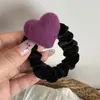 Fieltro de Lana Otoño e Invierno Corazón Terciopelo Negro Diadema Cuerda para el Cabello Linda y Dulce Cuerda para el Cabello Niñas Alta Gama Simple Moda Cuerda para el Cabello