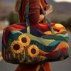 2026 Novo Modelo Transfronteiriço Estilo Pintura a Óleo Série 1 Curta Distância Portátil Acolchoada Bolsa de Viagem Multifuncional Esportiva Fitness