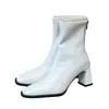 Botas finas de tacón alto para mujer, nuevo modelo 2024, botas de caña alta con tacón grueso, botines Chelsea modernos