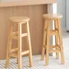 Silla de Barra Minimalista Moderna de Madera Maciza, Taburete de Barra, Silla para Barra de Cocina, Taburete Alto, Taburete Escalera, Uso Doméstico, Cafetería de Té con Leche, Silla de Estilo Europeo
