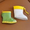 Botas de Chuva Infantis de Cano Médio Desenho Animado de Dinossauro Espessadas Antiderrapantes Solado Macio Impermeáveis para Meninos e Meninas Crianças Pequenas Botas de Borracha Botas de Chuva com Forro de Algodão