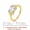 Anillo de Plata Europea y Americana S925 Transfronterizo con Piedra Principal Moissanita de 7*7 para Mujer, Anillo Brillante para Banquete de Compromiso, Anillo Geométrico de Lujo Ligero