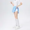 Conjunto Esportivo Casual de Golfe Tênis Feminino Primavera/Verão Manga Curta Gola Polo Slim Fit Listrado