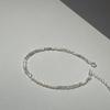 Pulsera de Arroz Shijia Redonda de Plata de Ley S925 para Bebé con Piezas de Plata Triturada, Moda Femenina, Joyería Exquisita y de Alta Gama