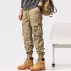 Pantalones Cargo para Hombre 2026 Retro Americano Corte Holgado Cremallera Única Puños Tobillo Cónico Casual Moderno Pantalones Deportivos para Exteriores