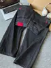 Jeans Preto de Barra Reta High-End para Homens, Calças Largas Retro Americanas Limpas para o Verão, Calças Largas de Comprimento Total