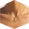 Amazon Moda Design Estilo Boêmio Pingente de Estrela-do-Mar Dourada Colar Ajustável Joia Simples para o Dia a Dia para Mulheres