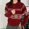 Suéter Suave de Punto Jacquard Fair Isle para Mujer, Nuevo Estilo Otoño/Invierno 2026, Top de Punto de Diseño Holgado y Sencillo