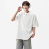 Camiseta de Moda Americana de Gama Alta Hombro Derecho Marca de Tendencia Nicho Diseño para Hombre Hombro Derecho Manga Corta Verano Media Manga