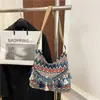 Bolsa Feminina Grande Capacidade Estilo Étnico para Viagem Nova Tendência Moda Bolsa Transversal Feminina Personalizada com Franjas Bolsa Tote Casual