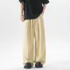 Pantalones Largos Casuales de Pierna Recta y Pierna Ancha Estilo Japonés Holgado Perezoso Yamamoto para Hombre Unisex Frescos