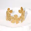 Pulseiras de Aço Inoxidável Transfronteiriças Europeias e Americanas, Luxo Acessível e de Alta Qualidade, Banhadas a Ouro 18K, Não Desbotam, Estilo Ins, Joias de Mão em Aço Titânio Atacado