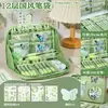 Set de Papelería Estilo Chino, Estuche para Lápices, Paquete de Regalo para Estudiantes, Regalo de Cumpleaños de Alto Valor Estilo Chino Antiguo, Caja de Papelería Verde