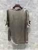 Camiseta Holgada de Acetato Satinado Estilo Francés para Mujer, Nuevo Modelo Verano 2026, Top Corto Ajustado de Lujo Ligero Único