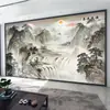 Los Murales de Paisajes Chinos Tienen una Larga Historia, Tela para Pared de Fondo de TV, Tela para Pared Estéreo de Sala de Té y Oficina, Papel Tapiz para Estudio