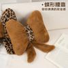 Almohada de Lluvia Azul Lazo Sencillo Felpa Estampado de Leopardo Transfronterizo Almohada Soporte de Cintura para Asiento Cojín de Cama