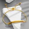 Pulseira feminina vintage dourada europeia e americana, conjunto de pulseiras femininas de design de nicho, moda simples e versátil, joias