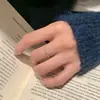 Anillo Delgado Incrustado de Diamantes de Plata de Ley S925 para Mujer, Estilo Vintage de Lujo Ligero, Diseño de Nicho de Gama Alta, Popular en Xiaohongshu
