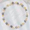 Colar Elegante de Alta Qualidade com Pedra Mapa Natural, Cristal Amarelo e Pérola Artificial - Corrente para Clavícula