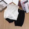 Conjunto de Colete para Meninos Calça Anti-mosquito de Novo Estilo para Meninas Conjunto de Duas Peças Colete Sem Manga para Meninos Calça Cropped Tendência de Verão
