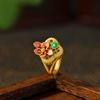 Chapeuzinho Vermelho Mesmo Estilo Flor-desabrochando Rico Anel Nicho Alto Padrão Senso de Design Anel de Dedo Personalizado Simples Versátil Pulseira