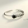 Anillo de plata esterlina S925 PAG & MAG boutique moda versión coreana asimétrico izquierda y derecha fabricantes de joyería para damas más vendido