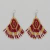 Pendientes bohemios étnicos retro transfronterizos con cuentas de arroz MGB y borlas de diamantes tejidas a mano para mujer
