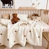 Ins Urso de Desenho Animado Algodão Puro Algodão Lavado Amigo da Pele Quilt de Verão com Ar Condicionado para Crianças Jardim de Infância Núcleo de Quilt de Soja Quilt Fresco de Verão