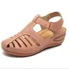 Deseo comercio exterior nuevo stock Amazon transfronterizo talla 43 zapatos planos para mujer sandalias con hebilla de velcro mujer