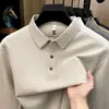 Camiseta de manga larga para hombre con lyocell, lino y algodón, nuevo estilo primavera/otoño 2026, polo de vestir casual para hombre con cuello