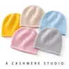 Gorro 100% cachemir puro, grueso, suave, cálido y a prueba de viento para niños, disponible en estilos unisex, con borde enrollado y un diseño básico versátil