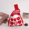 Bolsa de Tricô com Flores Estilo Coreano para Primavera e Verão Bolsa de Mão de Lona Feminina Bolsa de Mão Bolsa de Pulso Bolsa Preguiçosa para Caminhar Compras