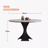 Mesa de Comedor Redonda de Madera Maciza Estilo Retro Francés para Hogar Moderna Simple Estilo Italiano de Alta Gama Blanca Pura con Tablero de Roca y Silla