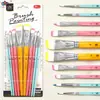 Juego de 10 piezas de mangos de madera coloridos para pinceles de pintura artística transfronteriza, delineado, acuarela y maquillaje - fabricante