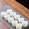 Tazas de Té de Porcelana de Jade Blanco Dehua 6 Piezas, 8 Piezas, 10 Piezas Juego de Té Cerámico Kung Fu Juego de Tazas de Té Pequeñas