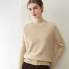 Suéter de cuello redondo con hombros raglán 100% cachemira pura para mujer, suéter de punto base holgado y casual, suéter grueso y cálido