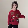 Tutu Elefantito Ropa Infantil Suéter para Niñas 2026 Nuevo Modelo Otoño e Invierno Infantil Versátil Lindo Dibujos Animados Cuello Redondo Suéter Cálido