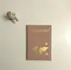 Porta-Passaporte Porta-Mapas Porta-Bilhetes de Viagem de Couro Liso Porta-Passaporte Multifuncional PU Dourado Armazenamento de Passaporte Bolsa de Identificação